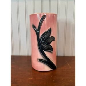 Vintage Royal Copley Ceramic Vase Pink Rose Floral Design 1940 Art Pottery Decor